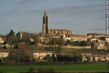 Church in the village of Avignonet-Lauragais - Region of Midi-Pyrénées - FRANCE. Photo #30146