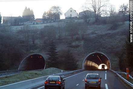 Tunnel in the highway L'Occitane - Region of Limousin - FRANCE. Photo #30649