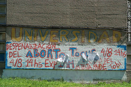 'Universidad. Despenalización del aborto' - Departamento de Montevideo - URUGUAY. Foto No. 31457