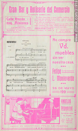 Página de programa antiguo del teatro Solís (principios del siglo XX) - Departamento de Montevideo - URUGUAY. Foto No. 31919