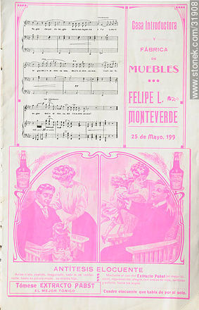 Página de programa antiguo del teatro Solís (principios del siglo XX). - Departamento de Montevideo - URUGUAY. Foto No. 31908