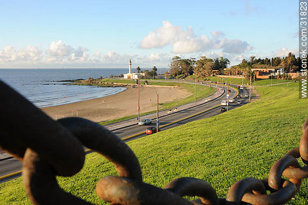 Curva de la rambla Rep. de Chile frente a la playa Buceo - Departamento de Montevideo - URUGUAY. Foto No. 31823