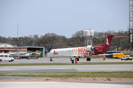 Pluna's Bombardier plane - Department of Canelones - URUGUAY. Photo #33158