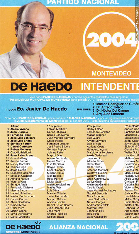 Municipal election 2010 candidate list. - Department of Montevideo - URUGUAY. Photo #35860