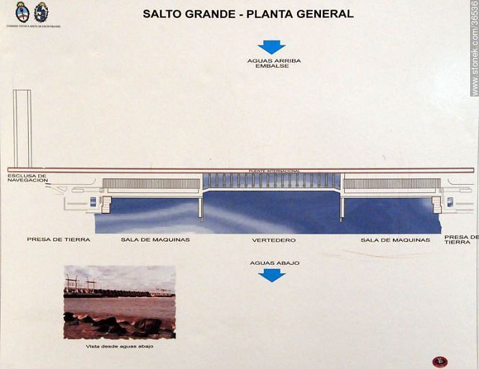 Diagram of Salto Grande hydroelectric dam. - Department of Salto - URUGUAY. Photo #36536