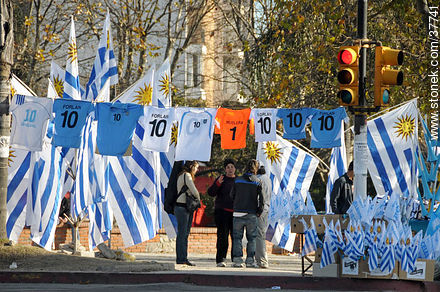 Uruguayan flags. - Department of Montevideo - URUGUAY. Photo #37741
