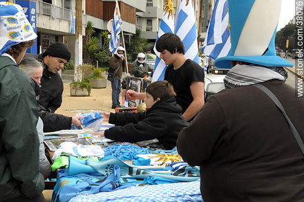 Uruguayan footbal soccer team reception after playing the World Cup in South Africa, 2010. -  - URUGUAY. Photo #38076