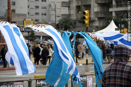 Recibimiento de la Selección Uruguaya de Fútbol en la rambla de Pocitos de Montevideo el 13 de Julio de 2010. -  - URUGUAY. Foto No. 38071