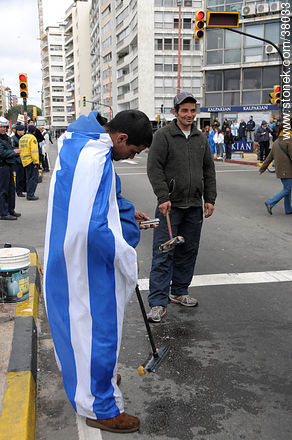 Uruguayan footbal soccer team reception after playing the World Cup in South Africa, 2010. -  - URUGUAY. Photo #38033