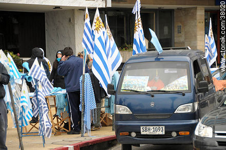 Recibimiento de la Selección Uruguaya de Fútbol en la rambla de Pocitos de Montevideo el 13 de Julio de 2010. -  - URUGUAY. Foto No. 38020
