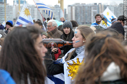 Uruguayan footbal soccer team reception after playing the World Cup in South Africa, 2010. -  - URUGUAY. Photo #38015