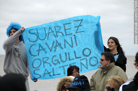 Uruguayan footbal soccer team reception after playing the World Cup in South Africa, 2010. -  - URUGUAY. Photo #37996