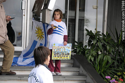 Uruguayan footbal soccer team reception after playing the World Cup in South Africa, 2010. -  - URUGUAY. Photo #37988