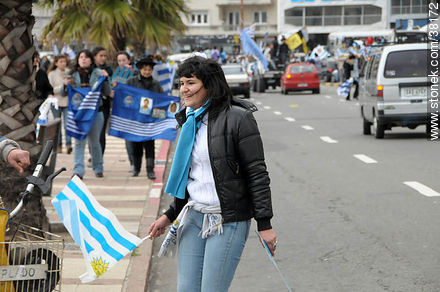 Recibimiento de la Selección Uruguaya de Fútbol en la rambla de Pocitos de Montevideo el 13 de Julio de 2010. -  - URUGUAY. Foto No. 38172