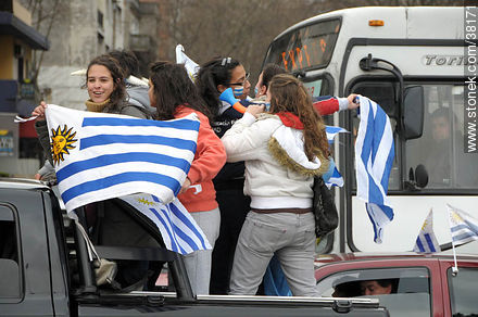 Uruguayan footbal soccer team reception after playing the World Cup in South Africa, 2010. -  - URUGUAY. Photo #38171