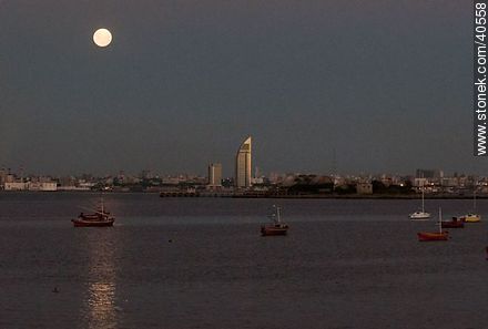 La luna llena más grande vista en 20 años, sobre la ciudad de Montevideo. - Departamento de Montevideo - URUGUAY. Foto No. 40558