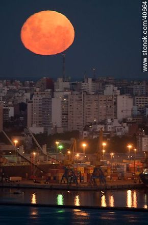 Montevideo rising full moon -  - MORE IMAGES. Photo #40664
