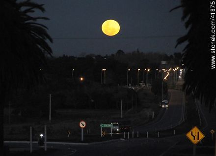 Luna llena en Ruta 1 - Departamento de Colonia - URUGUAY. Foto No. 41875