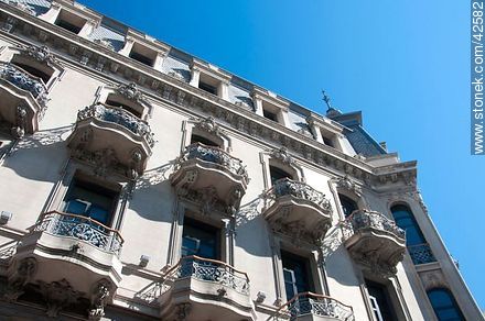 Balconies of the headquarters of the Inter-American Development Bank in Montevideo - Department of Montevideo - URUGUAY. Photo #42582