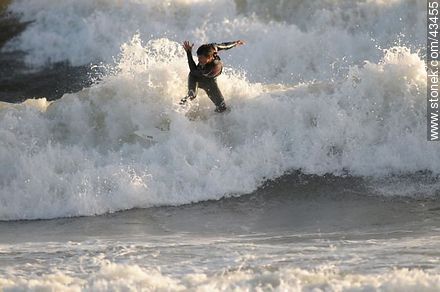 Surfer riding the waves in Playa San Francisco - Department of Maldonado - URUGUAY. Photo #43455