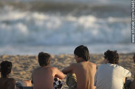 Young boys watching the sea - Department of Maldonado - URUGUAY. Photo #43445