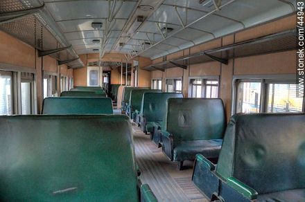 Inside an old railway wagon - Department of Montevideo - URUGUAY. Photo #44943