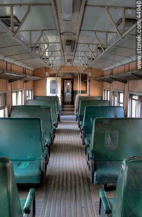 Inside an old railway wagon - Department of Montevideo - URUGUAY. Photo #44940