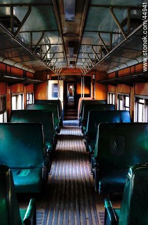 Inside an old railway wagon - Department of Montevideo - URUGUAY. Photo #44941