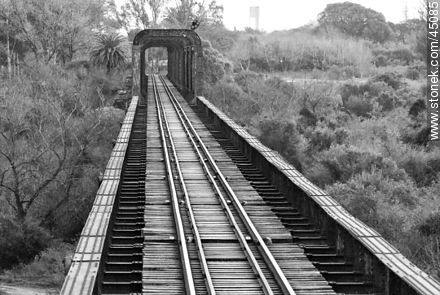 Puente ferroviario sobre el río Santa Lucía. -  - IMÁGENES VARIAS. Foto No. 45085