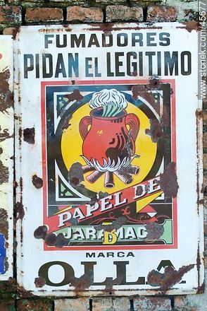 Old enamel advertising sheet. - Department of Canelones - URUGUAY. Photo #45677