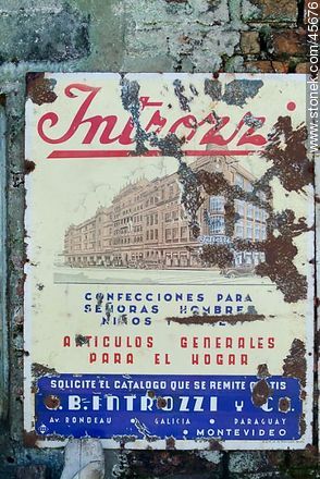 Old enamel advertising sheet. - Department of Canelones - URUGUAY. Photo #45676