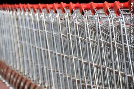 Row of shopping carts -  - MORE IMAGES. Photo #45940