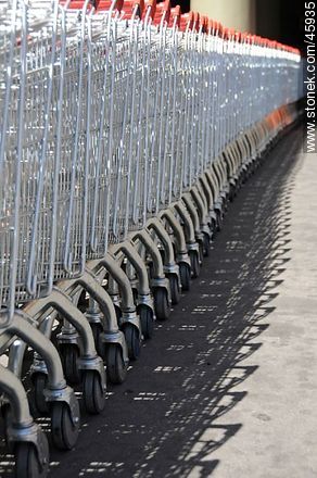 Row of shopping carts -  - MORE IMAGES. Photo #45935