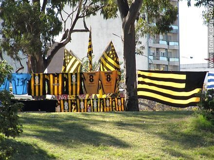 Flags of Peñarol - Department of Montevideo - URUGUAY. Photo #46079