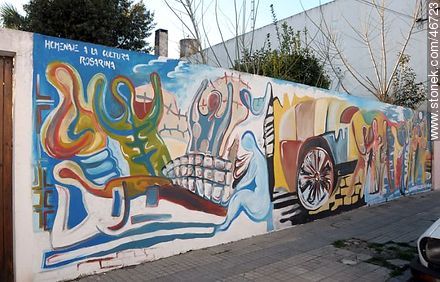 Mural de la ciudad de Rosario. Homenaje a la cultura rosarina. - Departamento de Colonia - URUGUAY. Foto No. 46723