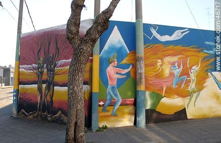 Mural de la ciudad de Rosario. Ituzaingó y 19 de Abril. - Departamento de Colonia - URUGUAY. Foto No. 46717