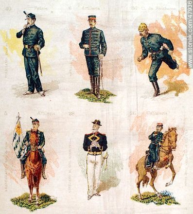Uniformes militares en el siglo XIX -  - URUGUAY. Foto No. 47936