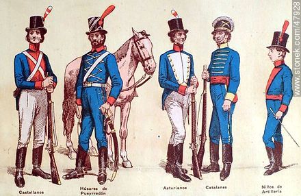 Uniformes militares en América del Sur en el siglo XIX -  - URUGUAY. Foto No. 47928