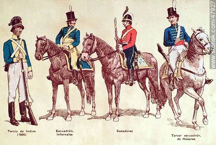 Uniformes militares en América del Sur en el siglo XIX -  - URUGUAY. Foto No. 47927