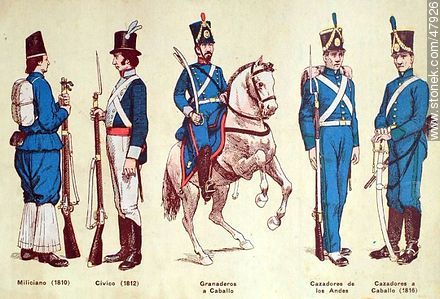 Uniformes militares en América del Sur en el siglo XIX -  - URUGUAY. Foto No. 47926