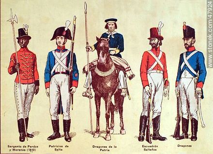 Uniformes militares en América del Sur en el siglo XIX -  - URUGUAY. Foto No. 47924