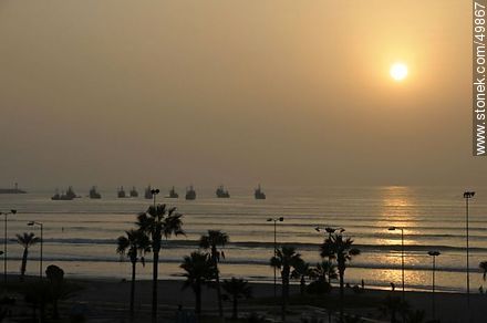 Fishing boats at sunset on the Arica Coast - Chile - Others in SOUTH AMERICA. Photo #49867