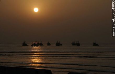 Fishing boats at sunset on the Arica Coast - Chile - Others in SOUTH AMERICA. Photo #49865