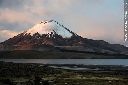 The volcano Parinacota of Nevados de Payachata, and Lake Chungará.  - Chile - Others in SOUTH AMERICA. Photo #50695
