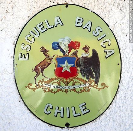 Shield of Public School in Parinacota - Chile - Others in SOUTH AMERICA. Photo #51568
