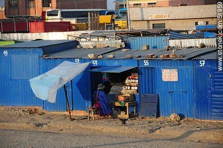 El Alto. Comercios pintados de azul. - Bolivia - Otros AMÉRICA del SUR. Foto No. 51959