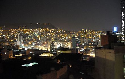 Night view of a section of La Paz. Altitude: 3700m asl - Bolivia - Others in SOUTH AMERICA. Photo #52003