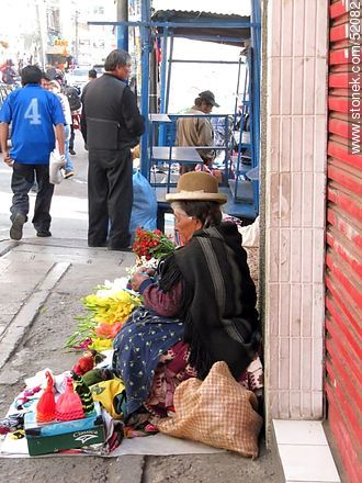 Anciana boliviana en venta callejera - Bolivia - Otros AMÉRICA del SUR. Foto No. 52082