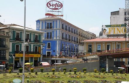 Avenida Mariscal Santa Cruz desde un puente peatonal. - Bolivia - Otros AMÉRICA del SUR. Foto No. 52258