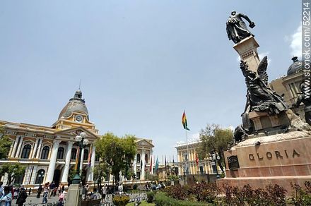 Plaza Murillo.  Monumento a Pedro Domingo Murillo de La Paz, Bolivia. - Bolivia - Otros AMÉRICA del SUR. Foto No. 52214